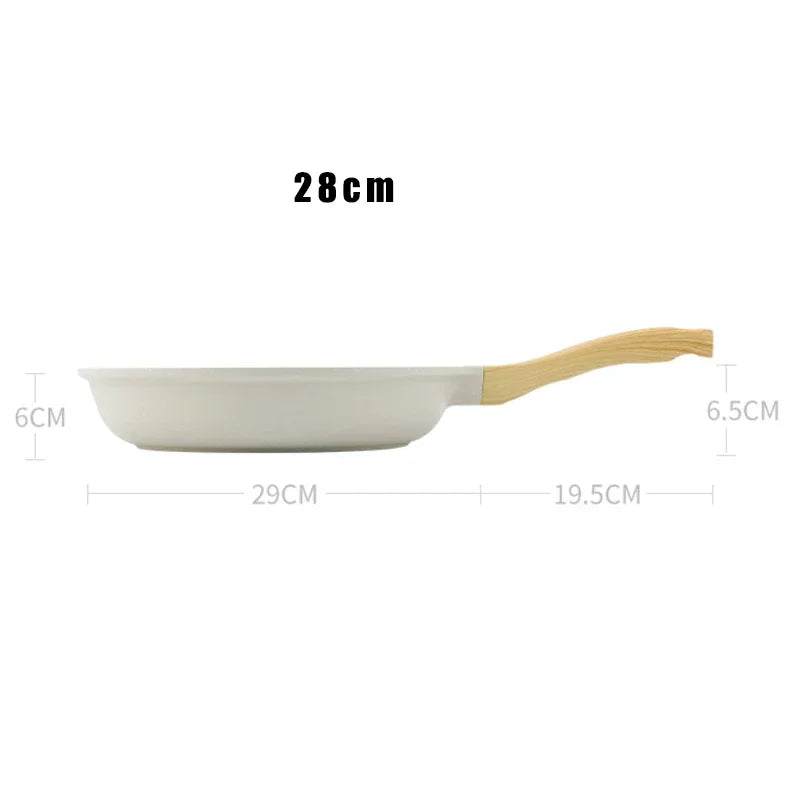 Medical Stone Ceramic Cookware for Gas & Induction - Non-Stick Wok Frying Pan