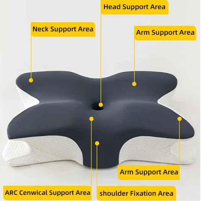 Butterfly Memory Foam Cervical Pillow – Orthopaedic Neck Support for Pain Relief
