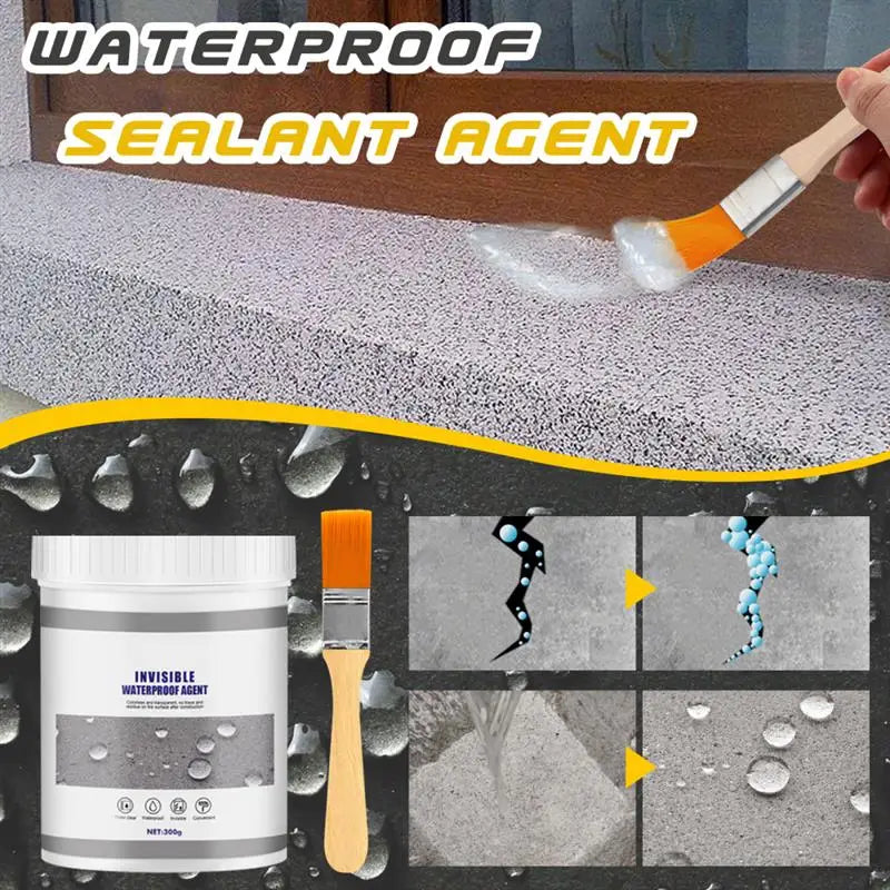 Waterproof Coating Sealant – Transparent Anti-Leak Glue with Brush for Roof, Wall