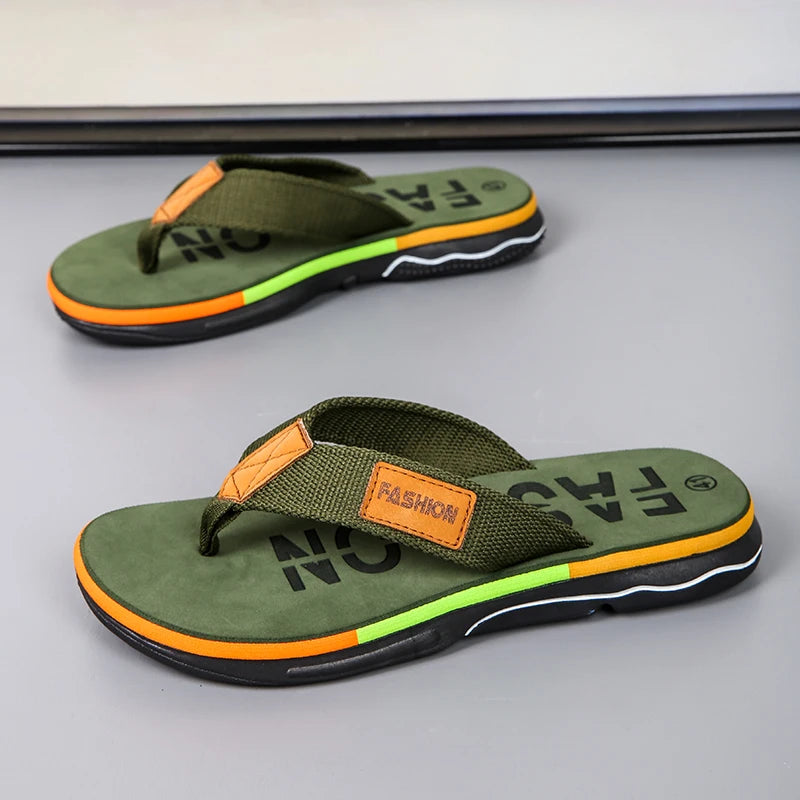 Summer Flip-Flops for Men – Non-Slip Outdoor Beach Slides with Street Style Look
