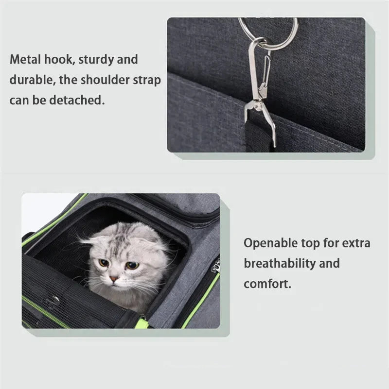 Expandable Airline-Approved Pet Carrier – Foldable Travel Bag for Cats & Dogs