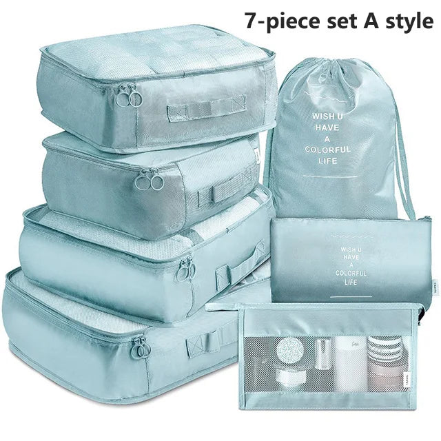 7PCS Travel Organizer Set – Packing Cubes for Clothes, Shoes & Luggage