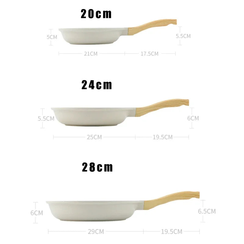 Medical Stone Ceramic Cookware for Gas & Induction - Non-Stick Wok Frying Pan