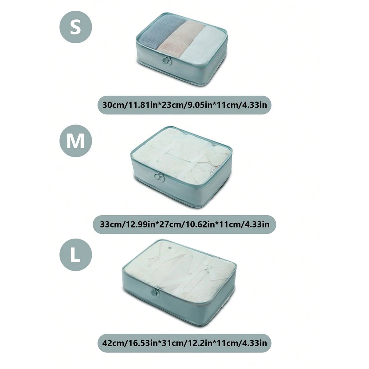 3PCS Travel Packing Cubes Set – Lightweight, Breathable, Multi-Size Luggage Organisers