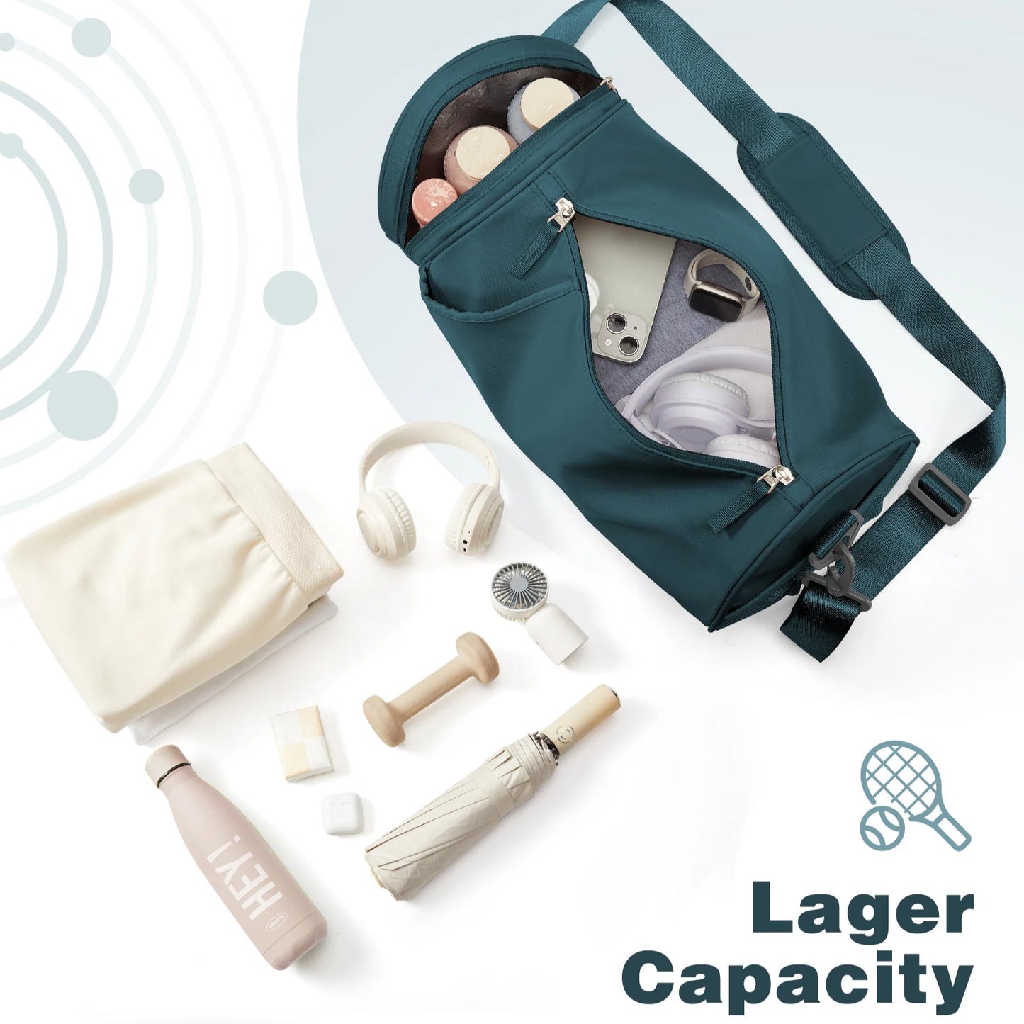 Women’s Waterproof Gym, Yoga & Weekend Bag with Shoe Compartment