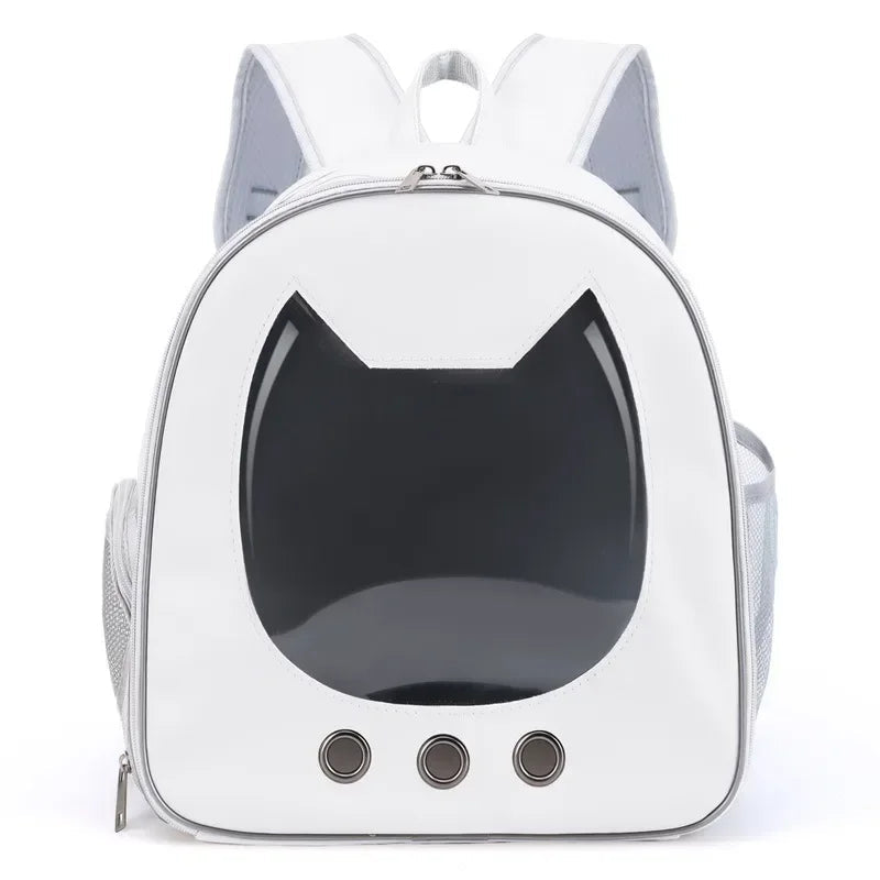 PU Leather Transparent Pet Carrier Backpack – Breathable Travel Bag for Cats & Small Dogs Dealprice.co.uk