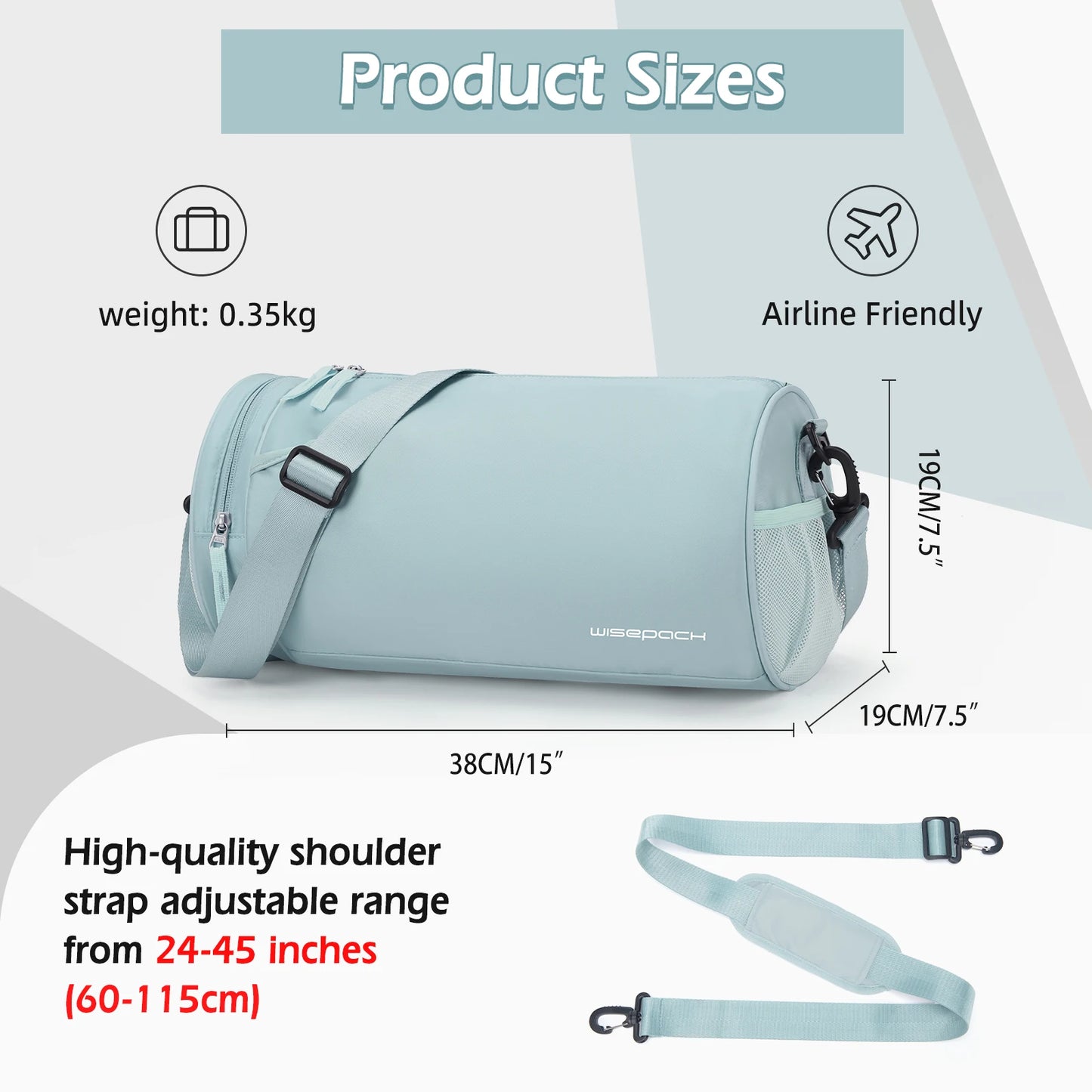 Women’s Waterproof Gym, Yoga & Weekend Bag with Shoe Compartment