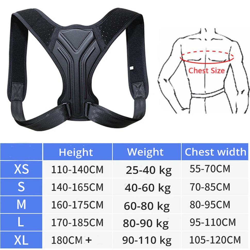 Adjustable Back & Shoulder Support Strap Breathable Triple-Layer Comfort