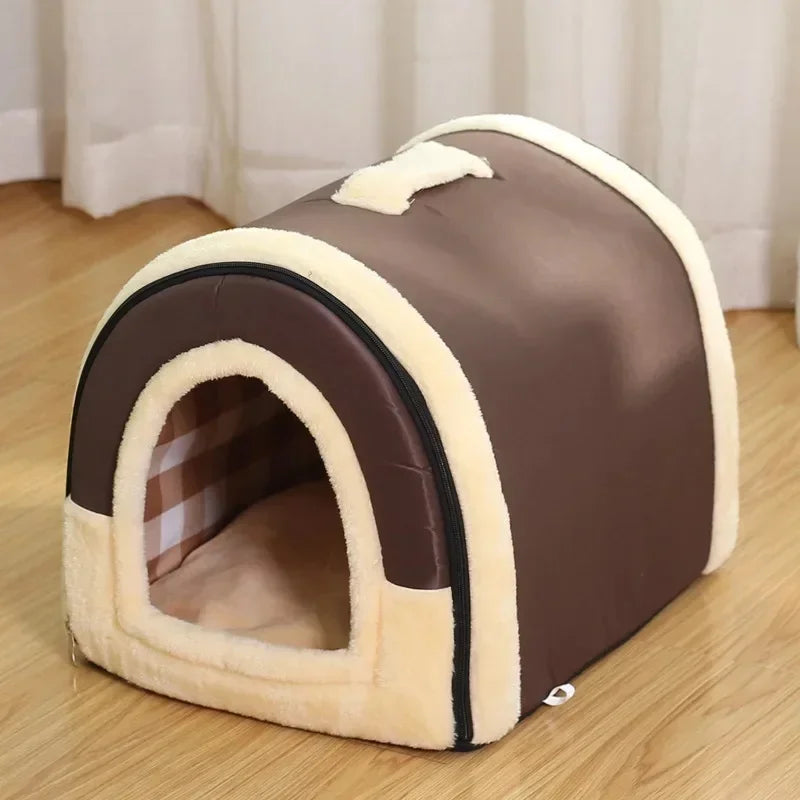 Foldable Plush Pet House – Cozy Indoor Bed for Cats & Small Dogs Dealprice.co.uk