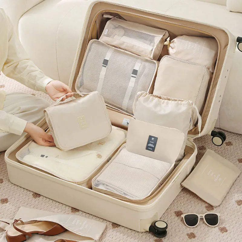Travel Storage Organizer Set – Packing Cubes for Clothes, Toiletries, Shoes & Dorm Use