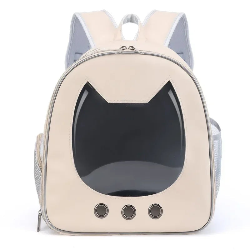PU Leather Transparent Pet Carrier Backpack – Breathable Travel Bag for Cats & Small Dogs Dealprice.co.uk