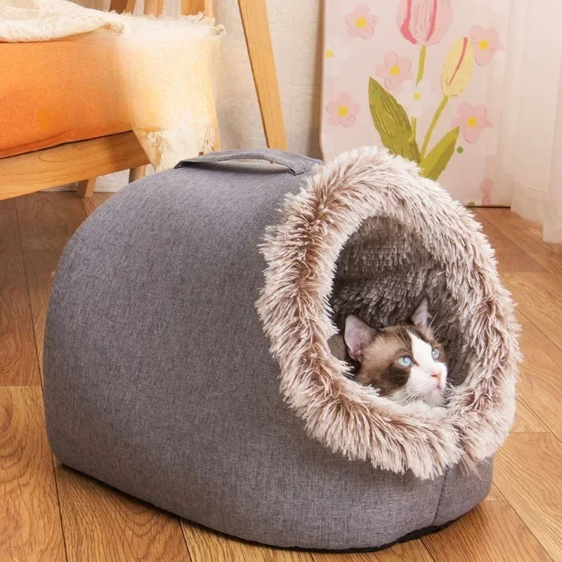 Portable Plush Pet House – Cozy Cave for Cats & Small Dogs Dealprice.co.uk