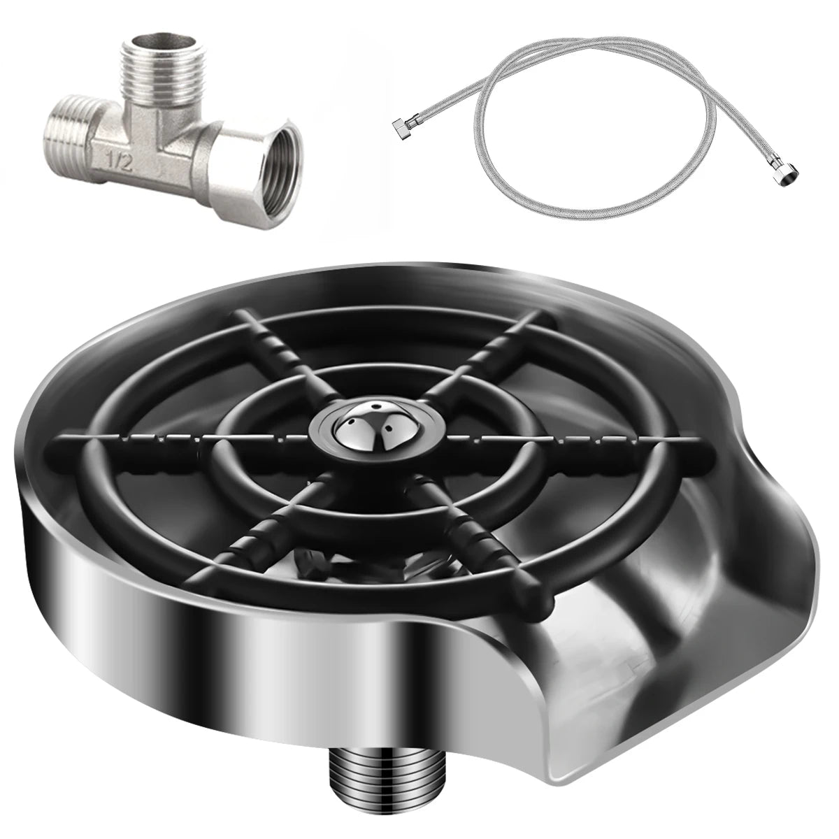 Automatic Glass Rinser for Kitchen Sink – Stainless Steel Bottle & Cup Washer