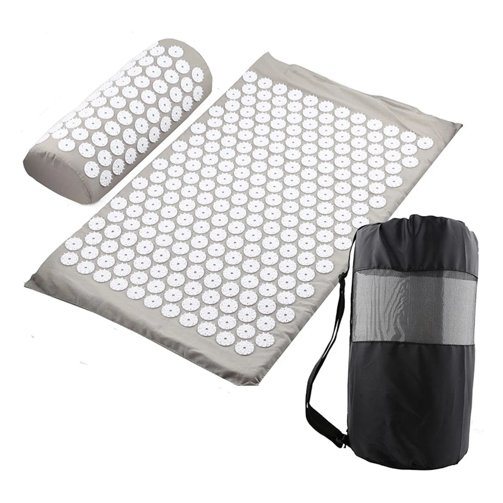 Acupressure Yoga Mat and Pillow Set for Back Pain Relief & Stress – Massage Spike Mat