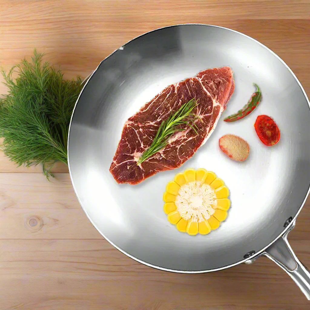3PCS Frying Pan Set – 5-Ply, 2MM Thick Non-Stick 304 Stainless Steel Pans