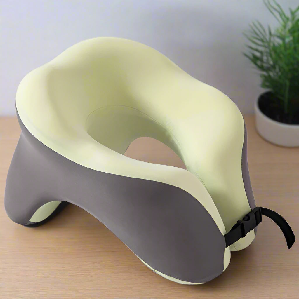 Travel Neck Pillow U-Shaped Snail-Style Memory Foam – Soft Adjustable Support