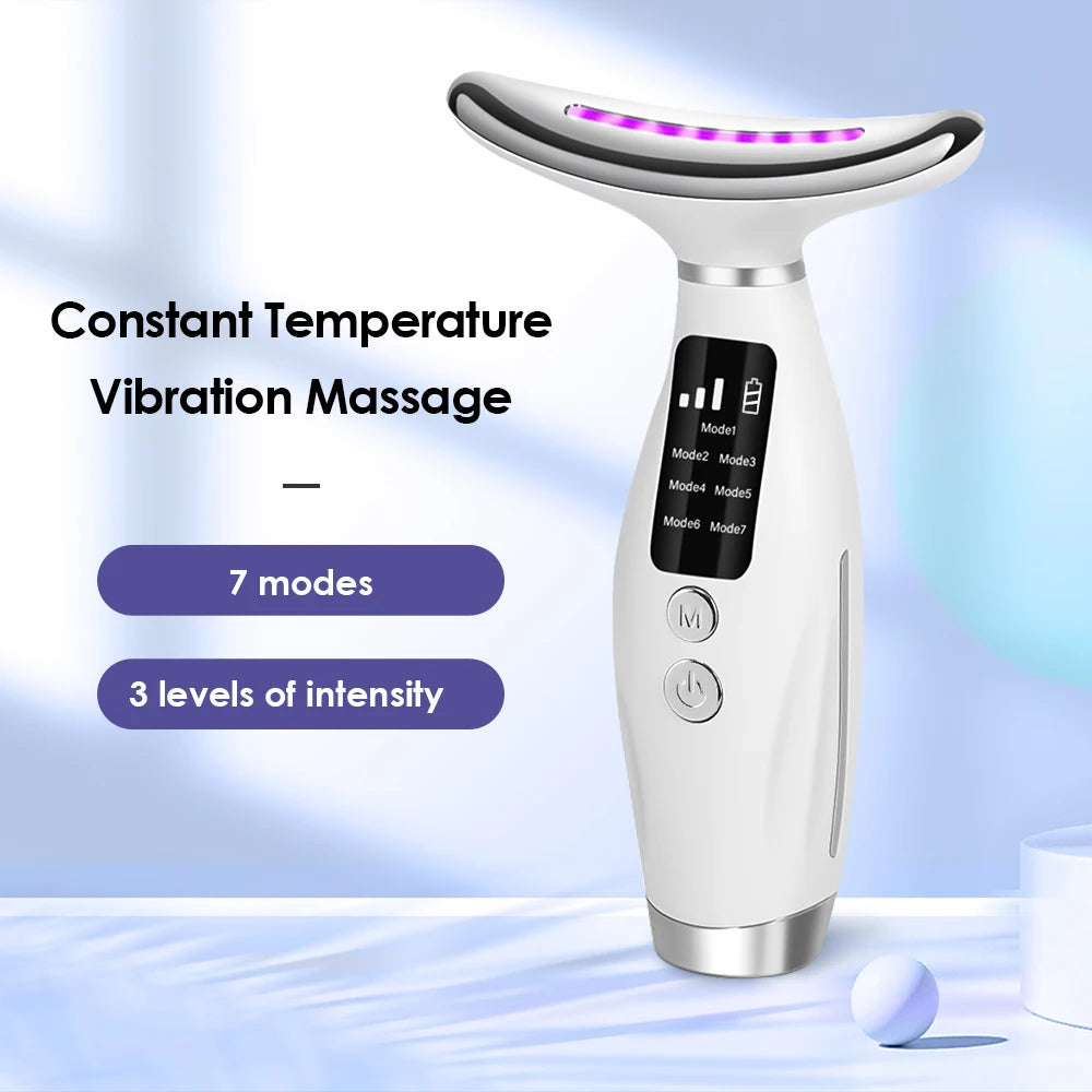 7-Colour LED Neck & Face Lifting Massager – Skin Tightening & Wrinkle Remover