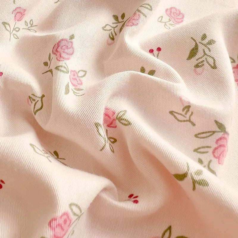 100% Cotton Floral Bed Sheet Set – Ultra Soft Pink/Purple Blossom Print