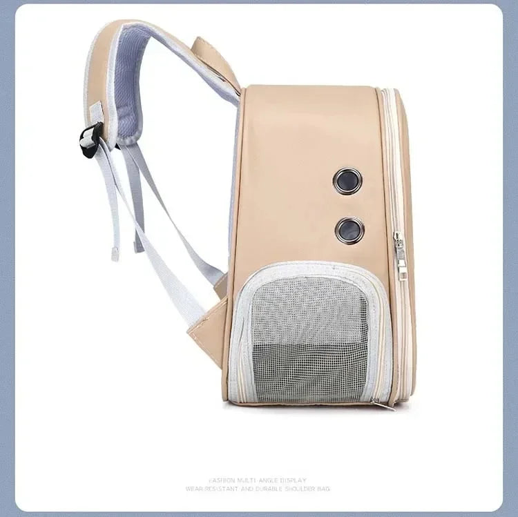 PU Leather Transparent Pet Carrier Backpack – Breathable Travel Bag for Cats & Small Dogs Dealprice.co.uk