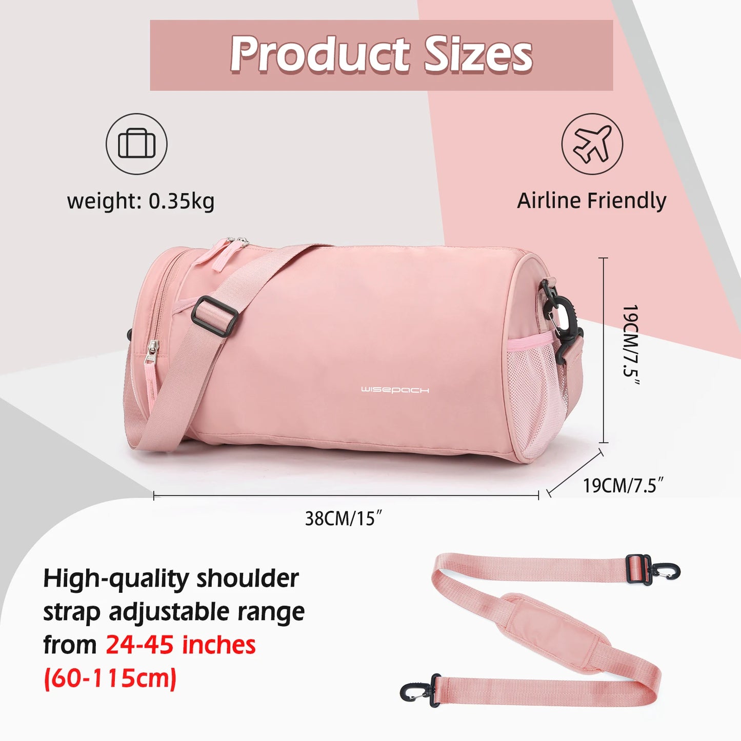 Women’s Waterproof Gym, Yoga & Weekend Bag with Shoe Compartment