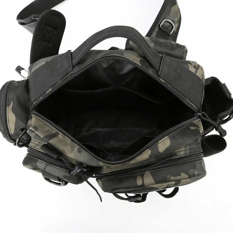 Fishing Tackle Sling Backpack – Gear Storage Bag with Rod Holder & Lure Box Organizer