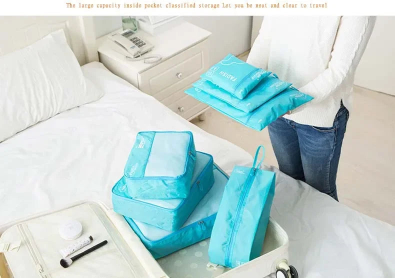 7/6 PCS Travel Organizer Set – Waterproof Packing Cubes for Clothes and Accessories