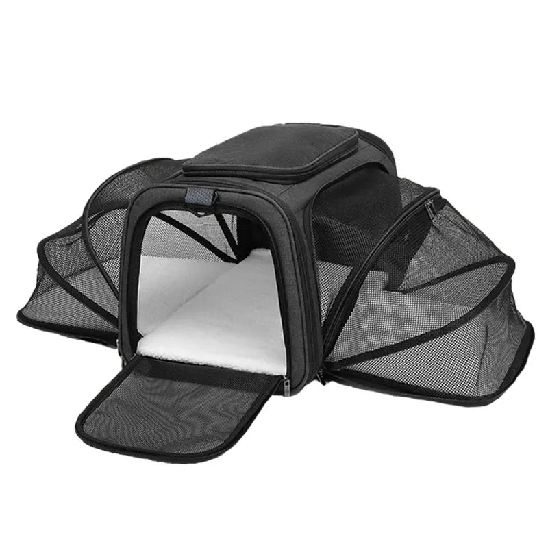 Portable Foldable Pet Carrier Bag – Breathable Travel Backpack for Cats & Small Dogs