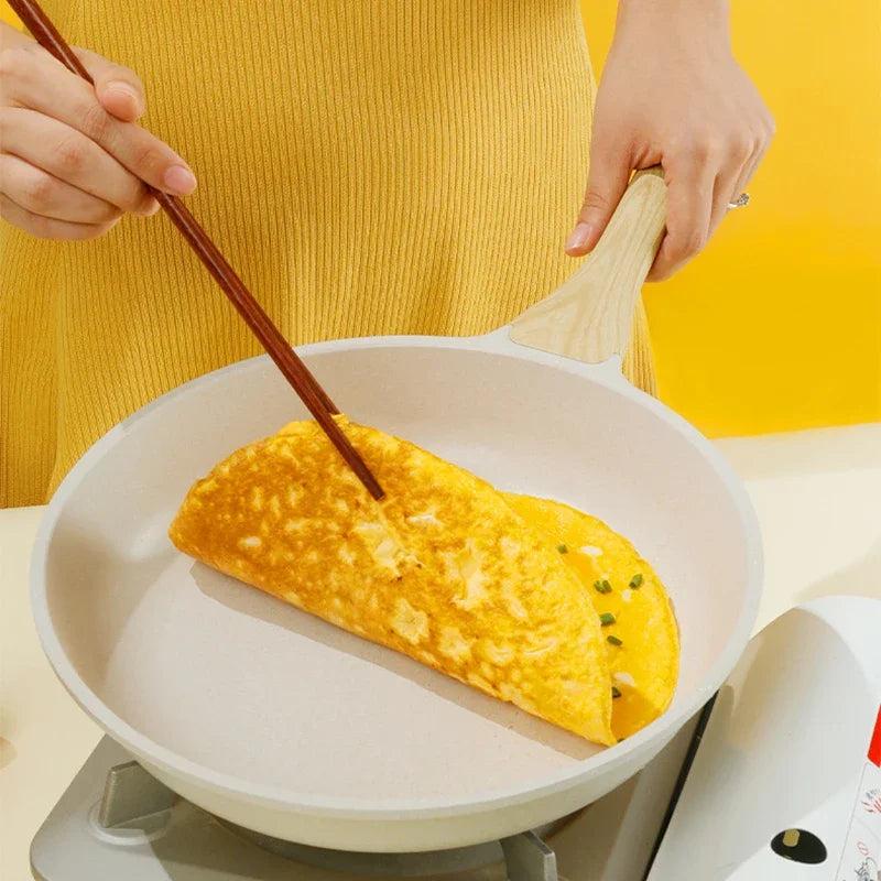Medical Stone Ceramic Cookware for Gas & Induction - Non-Stick Wok Frying Pan