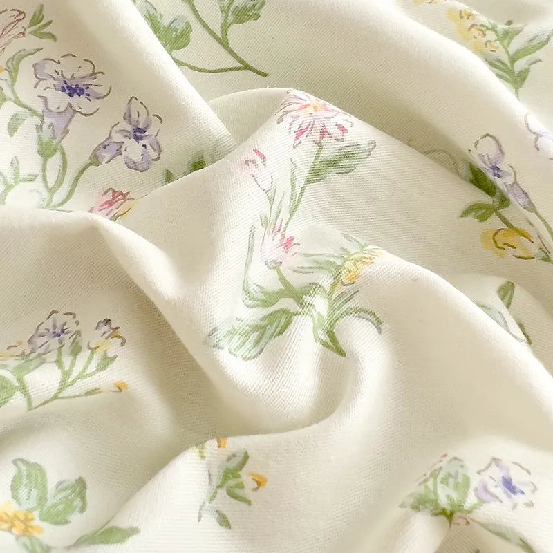 100% Cotton Floral Bed Sheet Set – Ultra Soft Pink/Purple Blossom Print