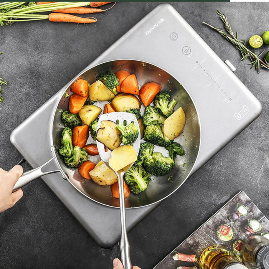 304 Stainless Steel Frying Pan – Non-Stick Skillet for Gas & Induction Cookers