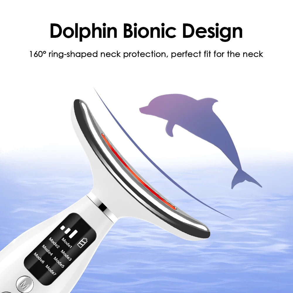 7-Colour LED Neck & Face Lifting Massager – Skin Tightening & Wrinkle Remover