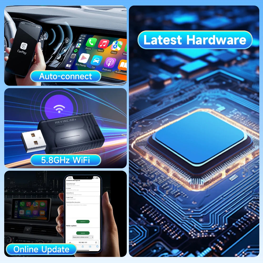 2-in-1 Wireless Car Play & Android Auto Adapter – Smart Dongle for iPhone & Android