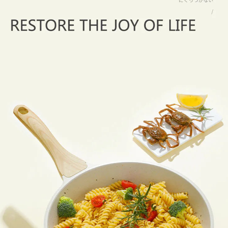 Medical Stone Ceramic Cookware for Gas & Induction - Non-Stick Wok Frying Pan