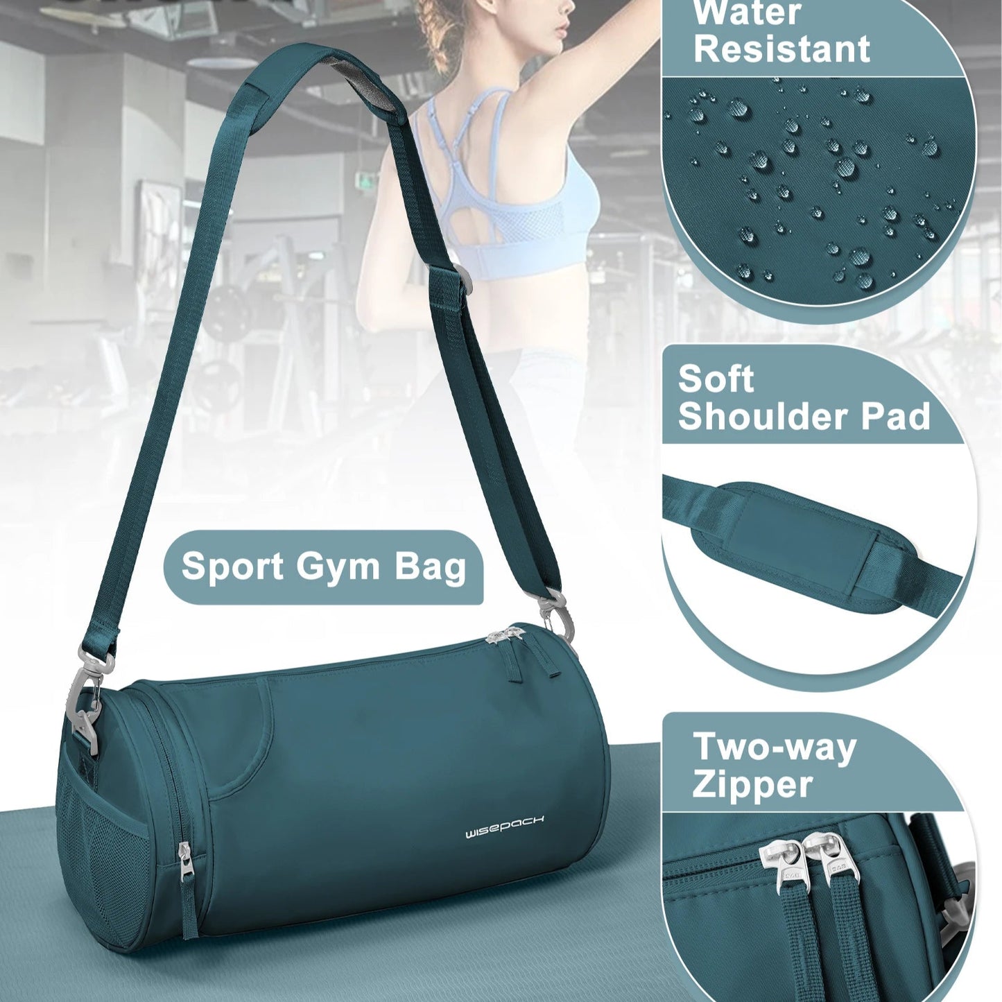 Women’s Waterproof Gym, Yoga & Weekend Bag with Shoe Compartment