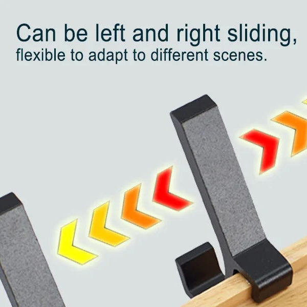 Nordic Wall Mounted Wooden Coat Rack with 5 Movable Hooks Ideal for Coats