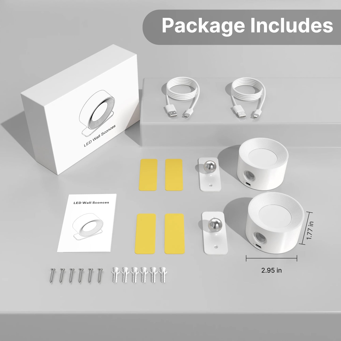 LED Wall Sconce Light – 3 Brightness & Colour Modes, 360° Rotatable, Touch Control