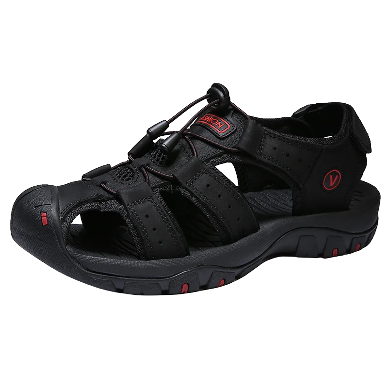 Men’s Leather Gladiator Sandals – Casual Outdoor Summer Beach Shoes