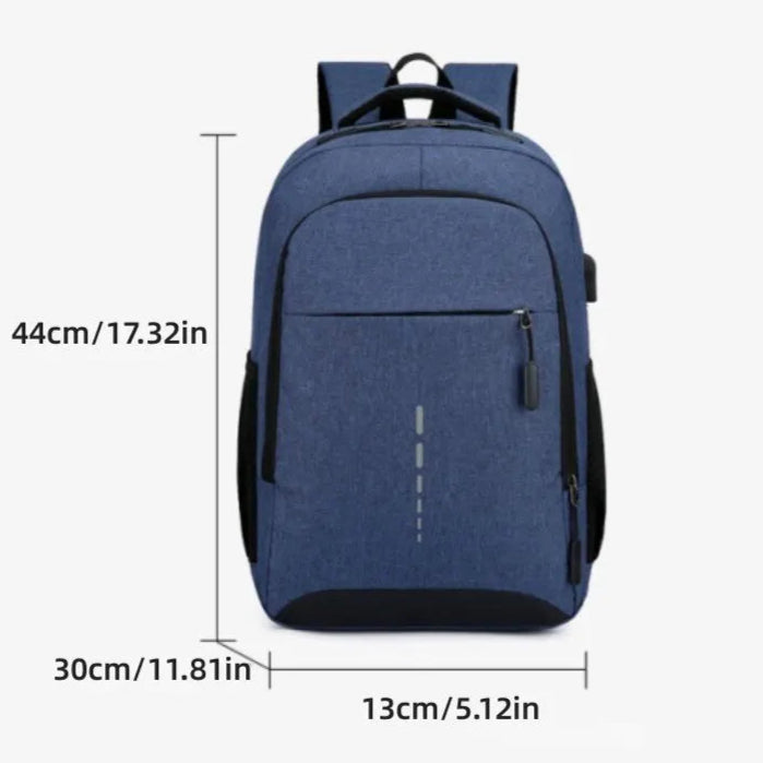 Large Capacity Travel Backpack Oxford Fabric Laptop Bag with USB Charging Port