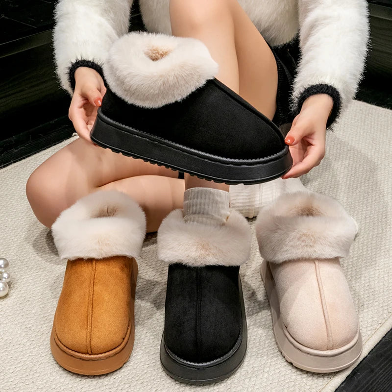 Women's Winter Faux Suede Slippers – Ultra Warm & Anti-Slip