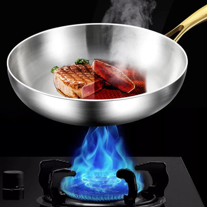 316 Stainless Steel Non-Stick Frying Pan Wok- Pro-Grade Cooking with Zero Toxins