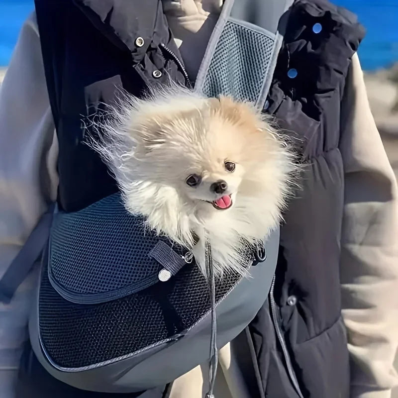 Dog Sling Carrier Backpack – Breathable Mesh Crossbody Bag for Dogs & Cats