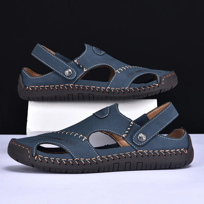 New Handmade Summer Sandals for Men – Breathable Outdoor Leather Shoes