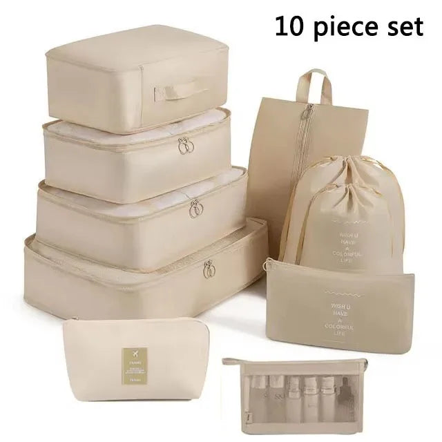 Travel Storage Organizer Set – Packing Cubes for Clothes, Toiletries, Shoes & Dorm Use