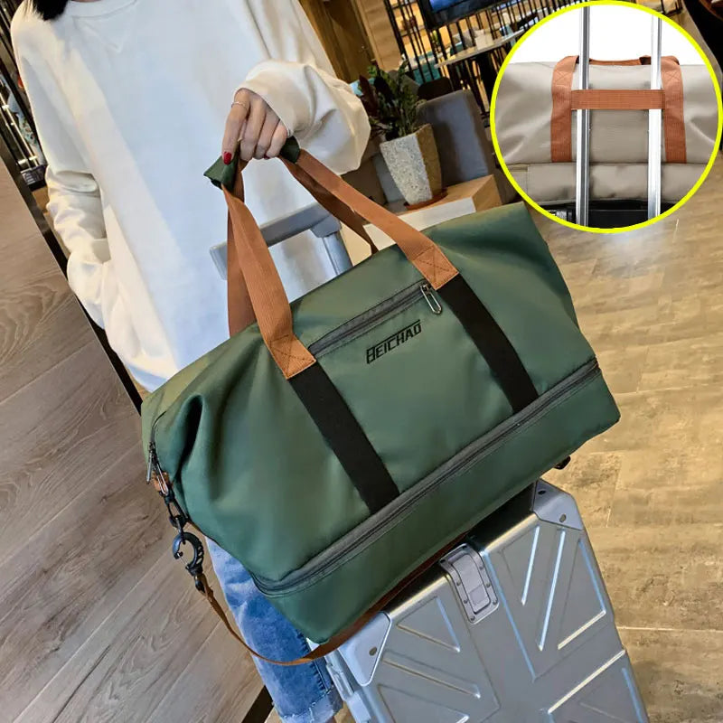 Waterproof Gym Duffle Bag – Dry/Wet Separation, Carry-On Weekender Bag