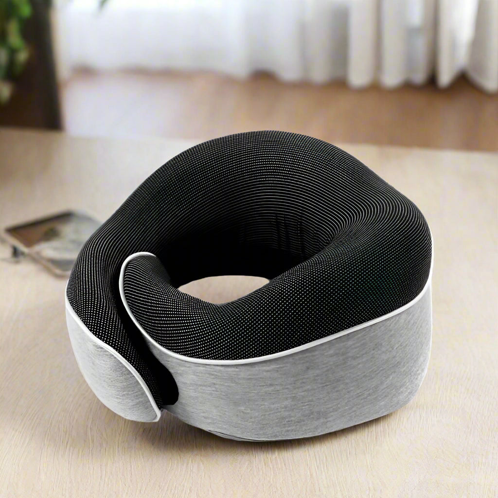 Memory Foam U-Shaped Travel Neck Pillow for Airplane, Car & Office