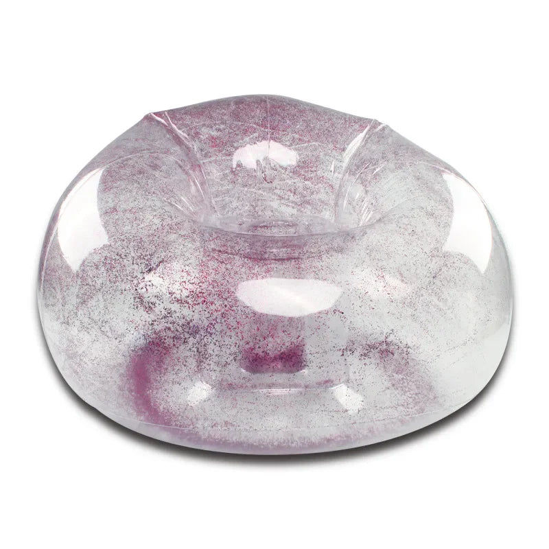 Transparent Sequin Inflatable Lazy Sofa – Stylish & Portable Lounge Chair for Home & Outdoor Use Dealprice.co.uk