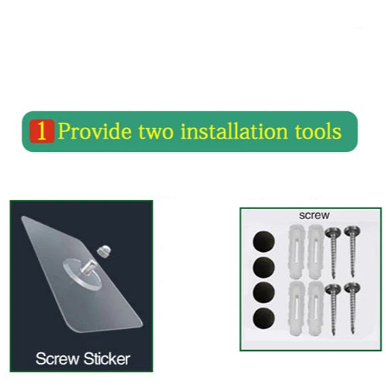 Advertisement for installation tools with 'Punch-free' and 'Punch' methods on a white background.