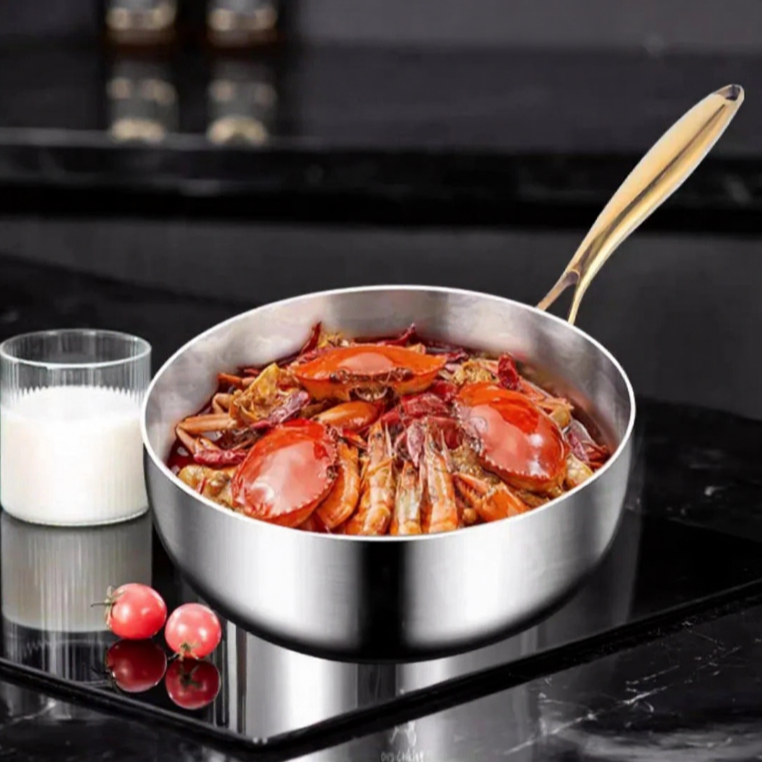 316 Stainless Steel Deep Frying Pan – Uncoated Non-Stick Wok