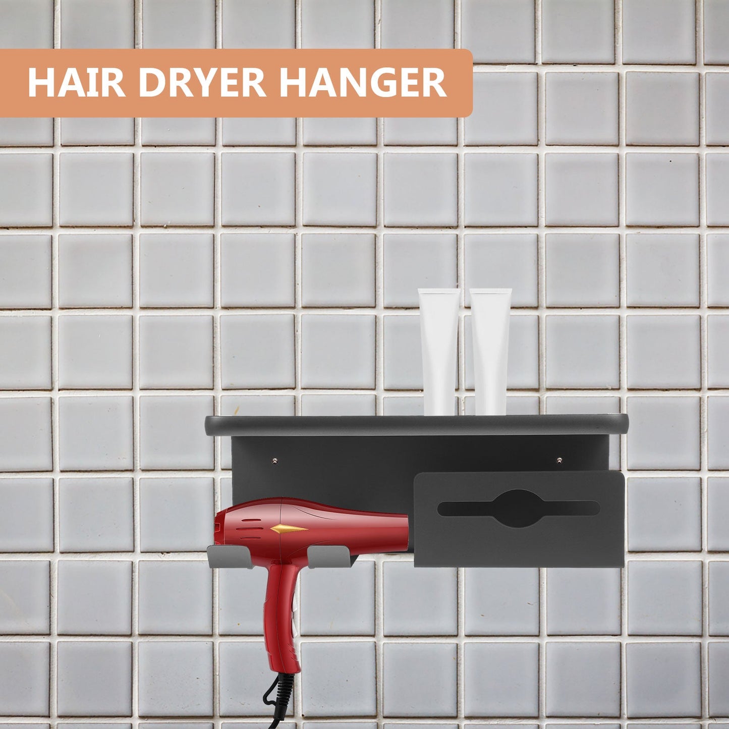Wall-Mounted Steel Hair Dryer Holder – Space-Saving Bathroom Organizer Dealprice.co.uk