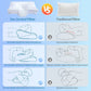 Comparison chart of cervical pillow vs traditional pillow with illustrations and text on a blue background.